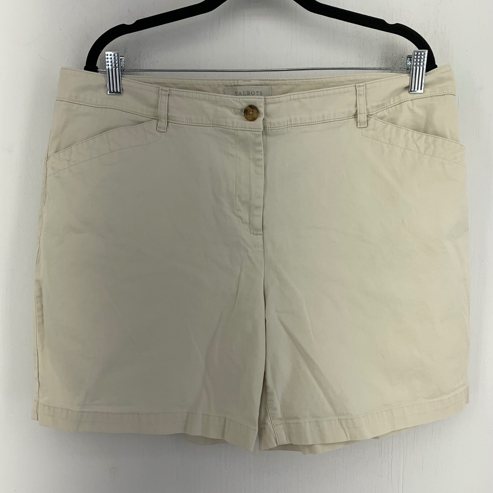Talbots Womens 16 Cotton Stretch Chino Shorts Beach Summer Coastal Hamptons
